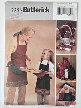 Butterick 3983 UNCUT Hostess Accessories Sewing Pattern | Adult & Child